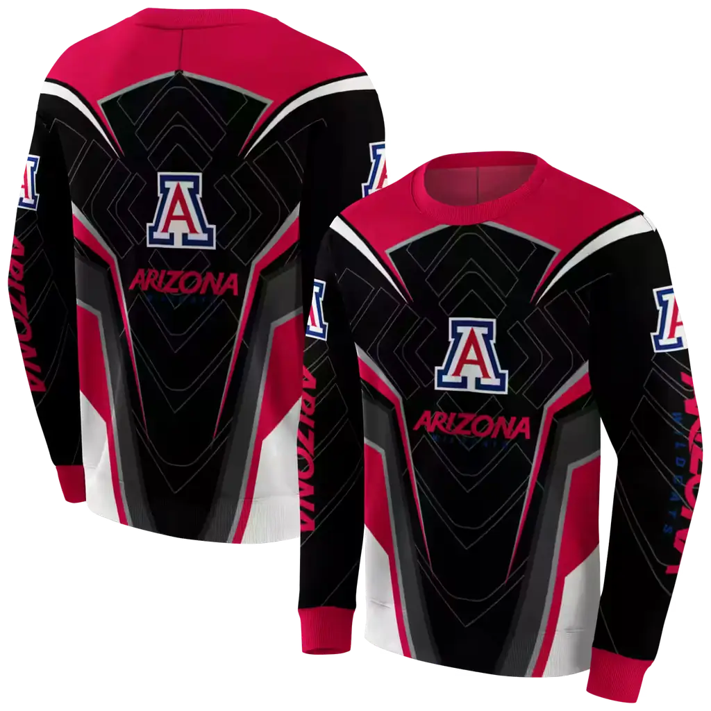 arizona wildcats futuristic pattern red black hoodie premium grade arizona wildcats futuristic pattern red black hoodie premium grade