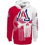 arizona wildcats graphic punisher red white hoodie best selling