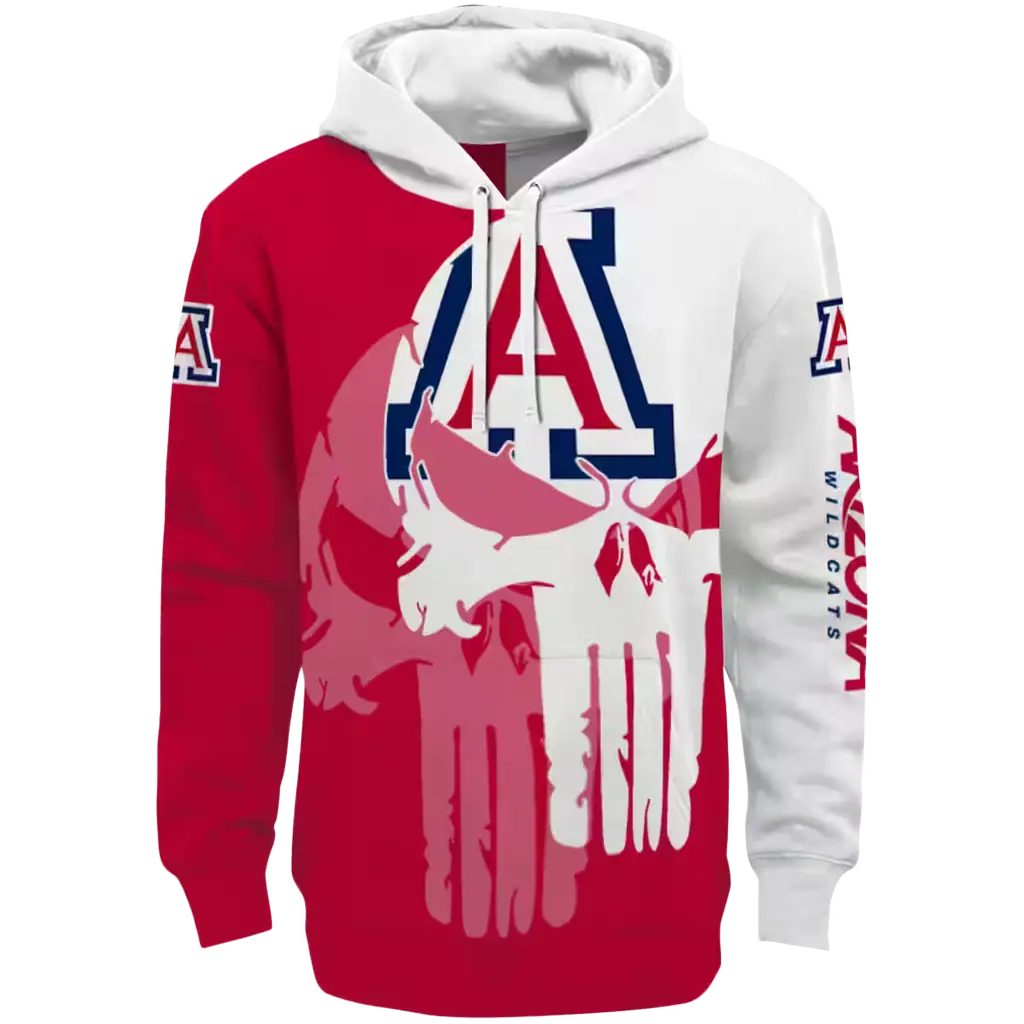 arizona wildcats graphic punisher red white hoodie best selling arizona wildcats graphic punisher red white hoodie best selling