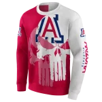arizona wildcats graphic punisher red white hoodie best selling
