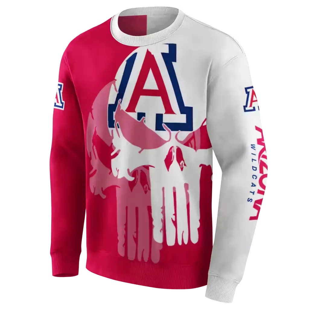 arizona wildcats graphic punisher red white hoodie new arrival arizona wildcats graphic punisher red white hoodie new arrival