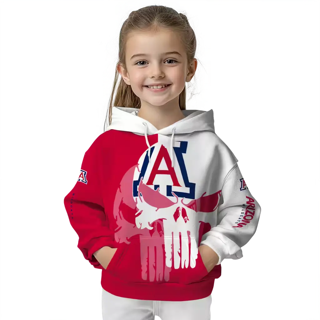 arizona wildcats graphic punisher red white hoodie top rated arizona wildcats graphic punisher red white hoodie top rated