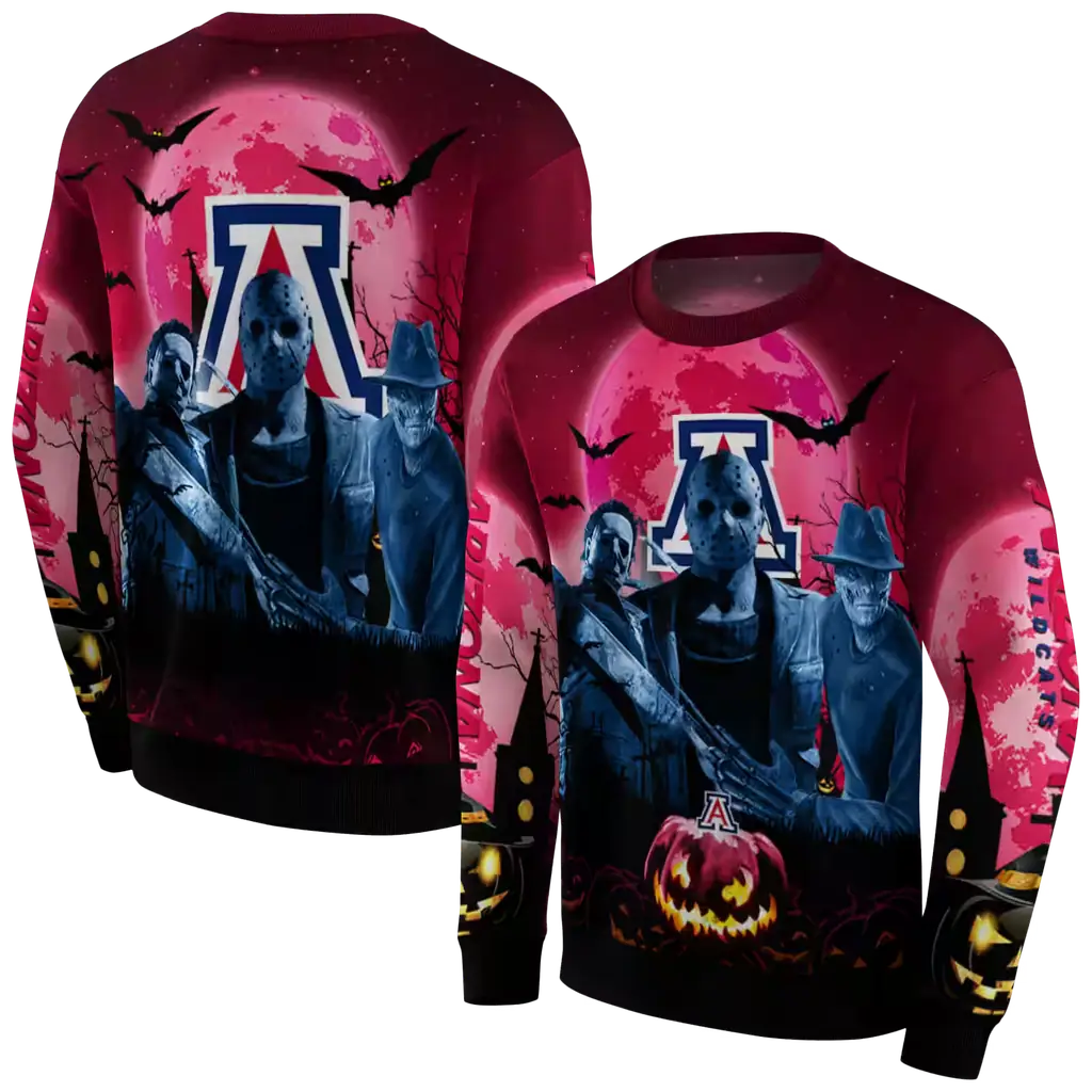 arizona wildcats halloween vibes red black hoodie premium grade arizona wildcats halloween vibes red black hoodie premium grade