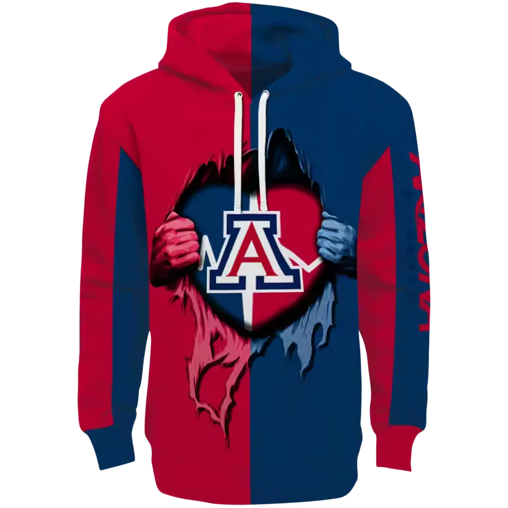 arizona wildcats heartbeat graphic red hoodie best selling arizona wildcats heartbeat graphic red hoodie best selling