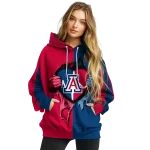 arizona wildcats heartbeat graphic red hoodie best selling