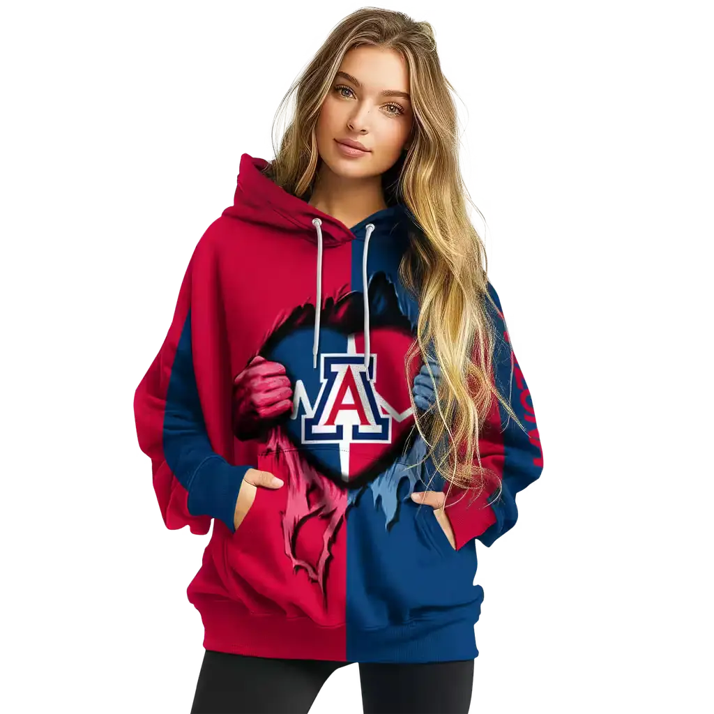 arizona wildcats heartbeat graphic red hoodie high quality arizona wildcats heartbeat graphic red hoodie high quality