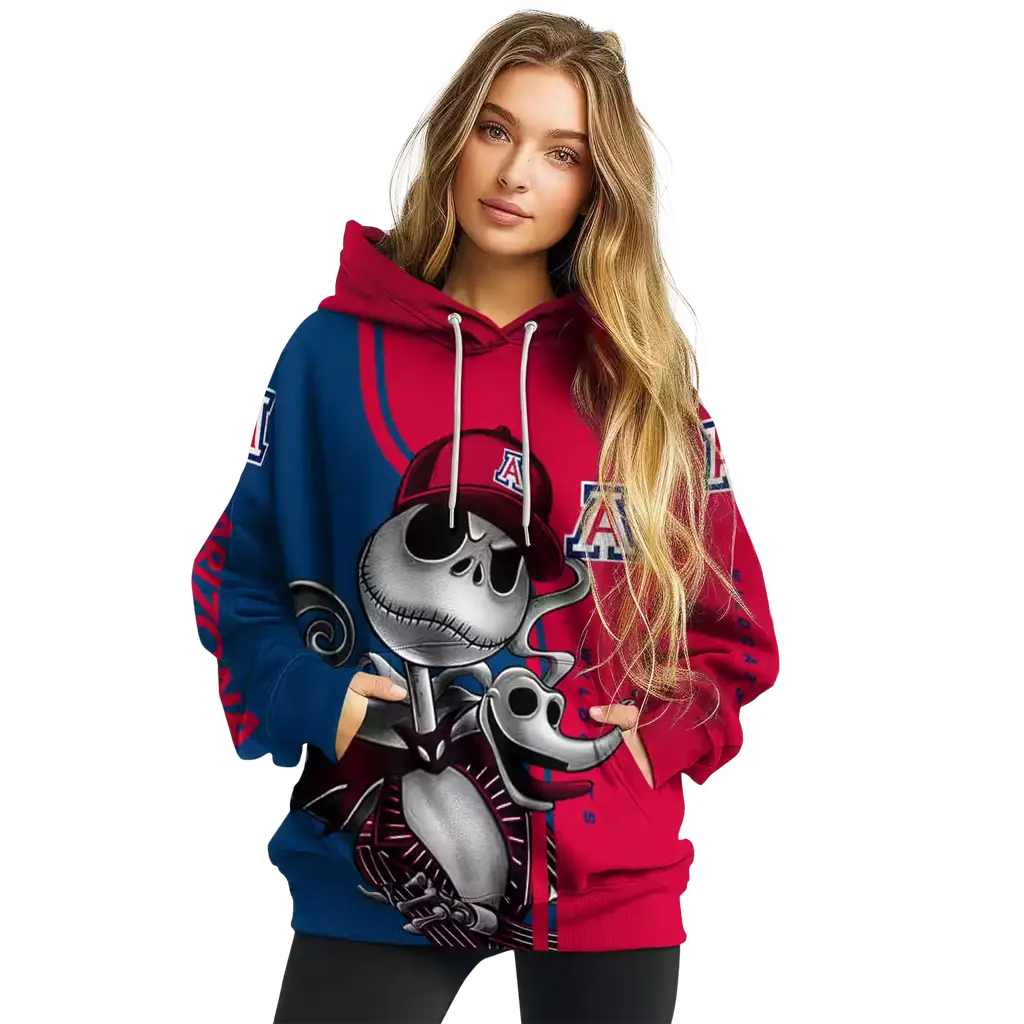 arizona wildcats jack skellington red hoodie high quality arizona wildcats jack skellington red hoodie high quality