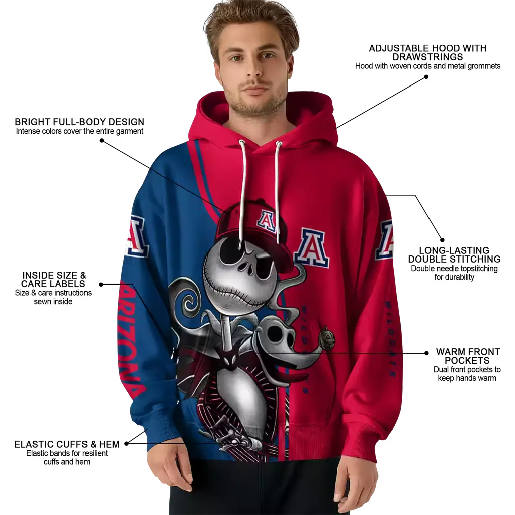 arizona wildcats jack skellington red hoodie latest model arizona wildcats jack skellington red hoodie latest model