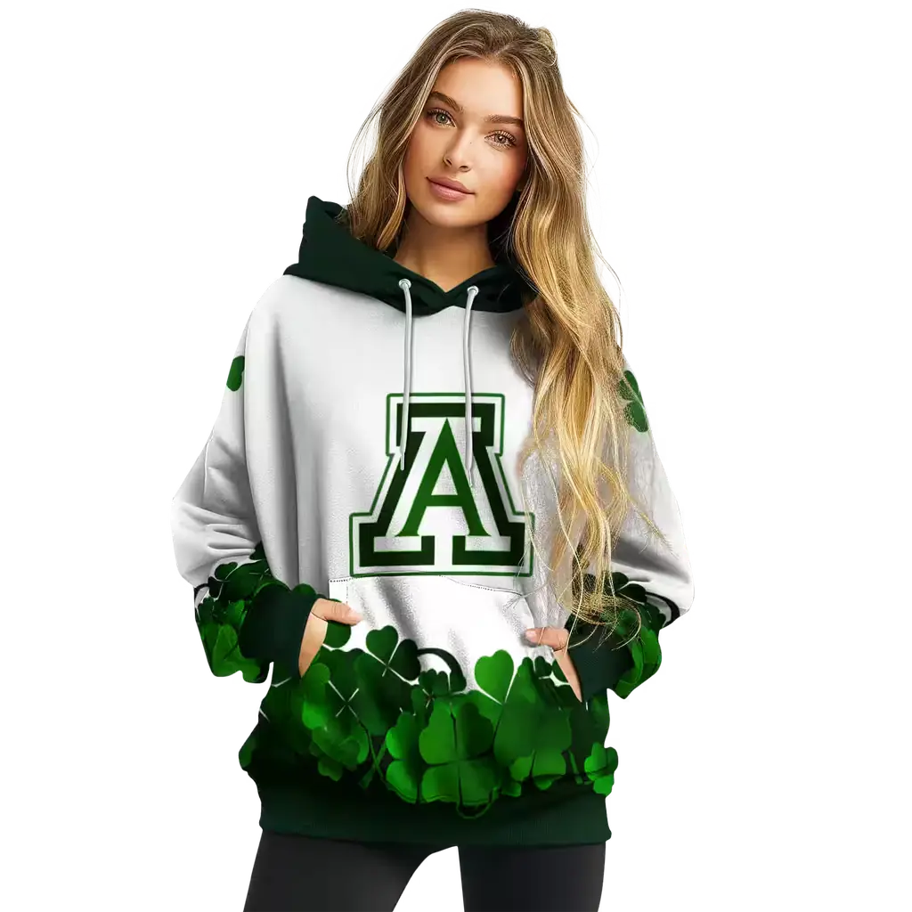 arizona wildcats lucky motif white green hoodie high quality arizona wildcats lucky motif white green hoodie high quality
