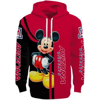 arizona wildcats mickey mouse red black hoodie best selling