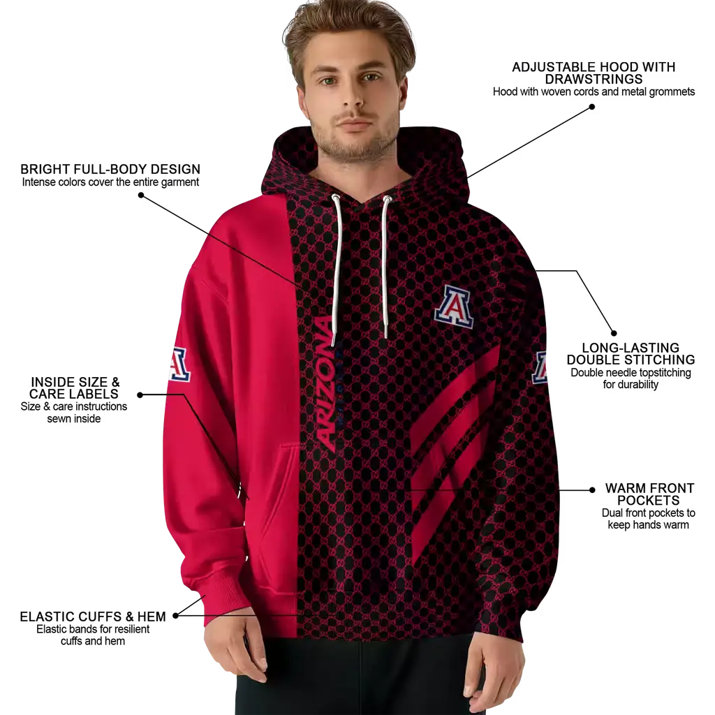 arizona wildcats monogram pattern red hoodie latest model arizona wildcats monogram pattern red hoodie latest model