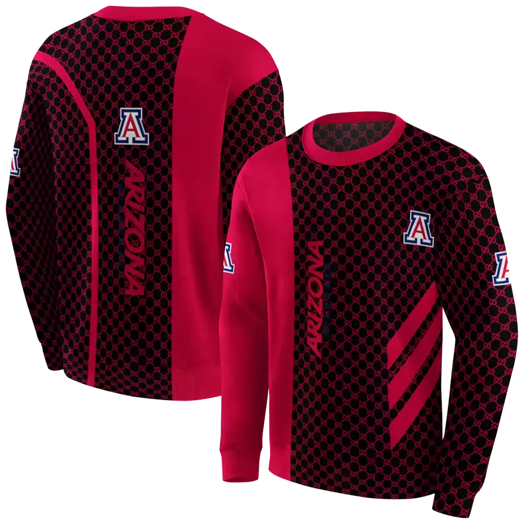 arizona wildcats monogram pattern red hoodie premium grade arizona wildcats monogram pattern red hoodie premium grade