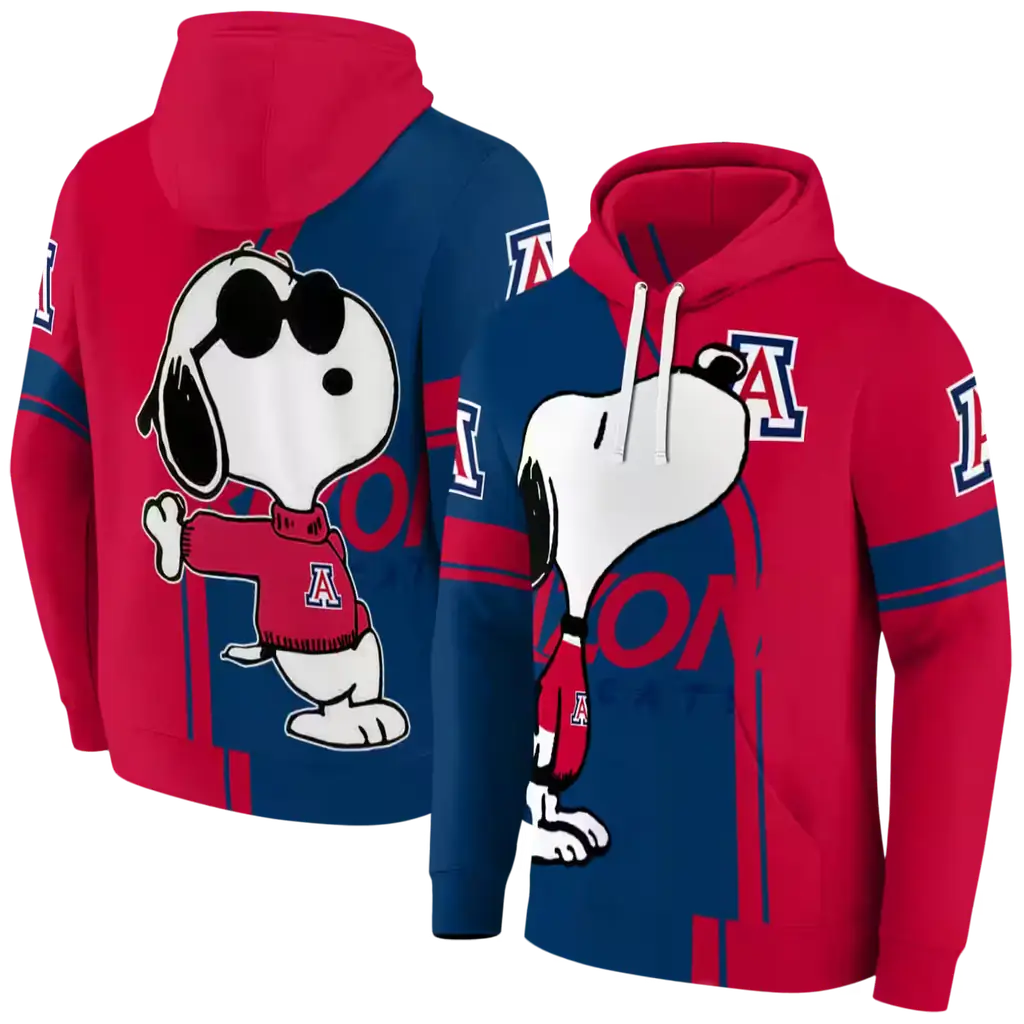 arizona wildcats playful snoopy red hoodie fashion forward arizona wildcats playful snoopy red hoodie fashion forward