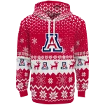 arizona wildcats reindeer motif red hoodie best selling