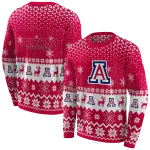 arizona wildcats reindeer motif red hoodie best selling