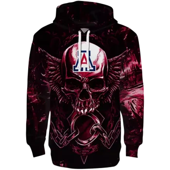 arizona wildcats skull artwork red black hoodie best selling