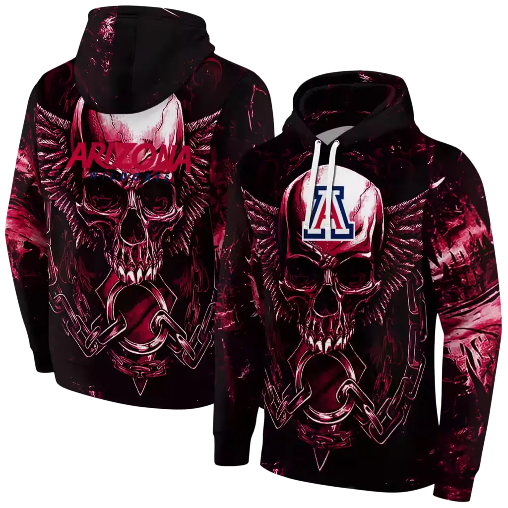arizona wildcats skull artwork red black hoodie fashion forward arizona wildcats skull artwork red black hoodie fashion forward