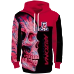 arizona wildcats skull motif red black hoodie best selling