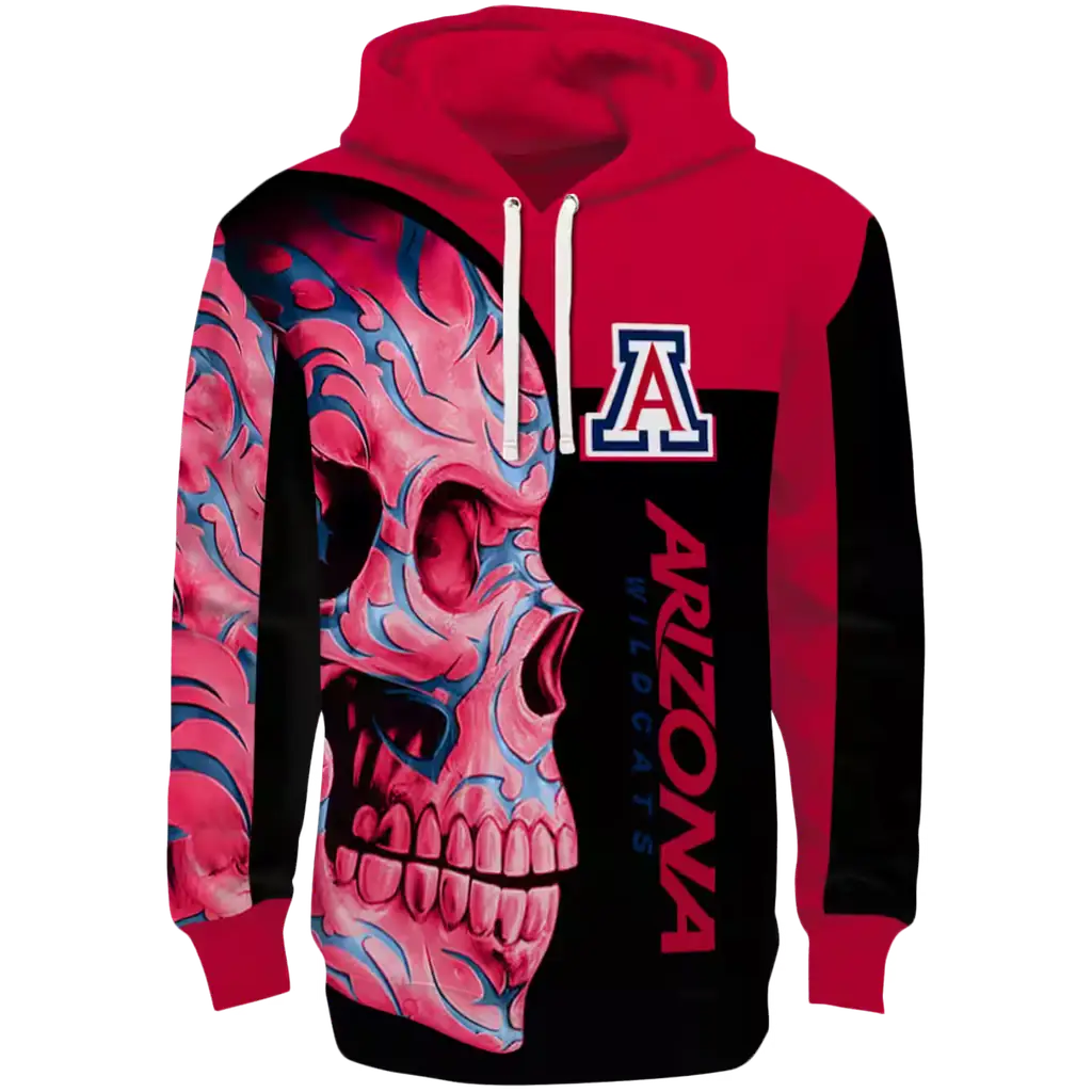 arizona wildcats skull motif red black hoodie best selling arizona wildcats skull motif red black hoodie best selling