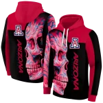 arizona wildcats skull motif red black hoodie best selling