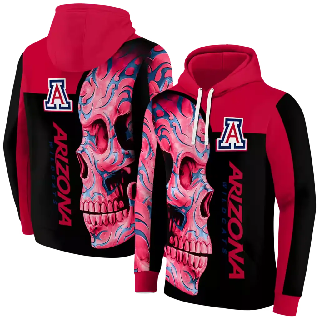 arizona wildcats skull motif red black hoodie fashion forward arizona wildcats skull motif red black hoodie fashion forward