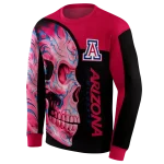 arizona wildcats skull motif red black hoodie best selling