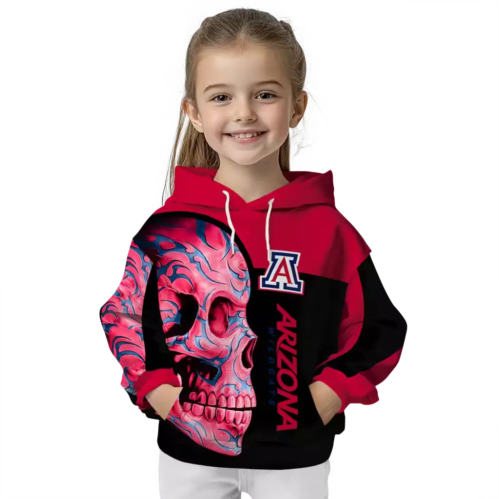 arizona wildcats skull motif red black hoodie top rated arizona wildcats skull motif red black hoodie top rated