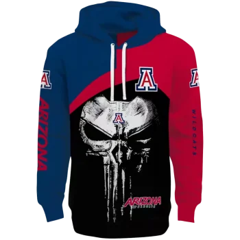arizona wildcats skull punisher navy black hoodie best selling