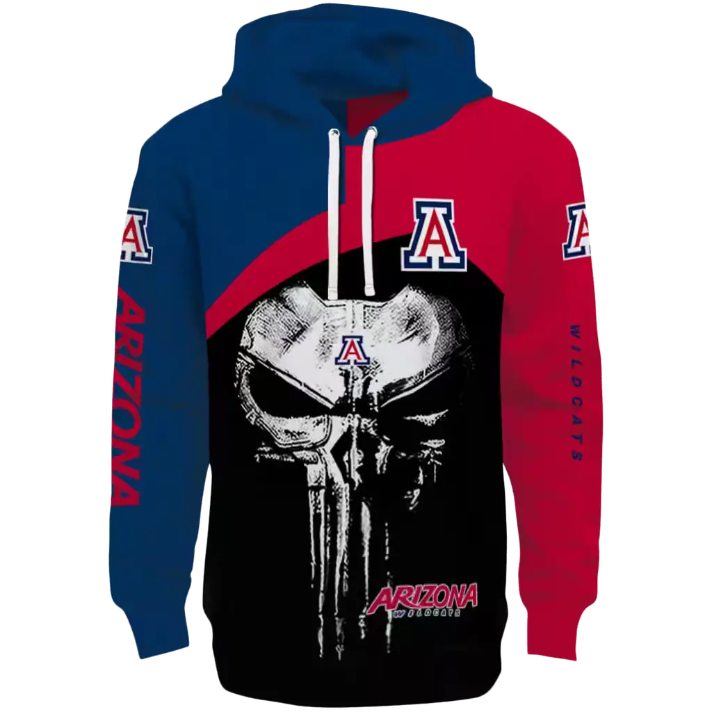 arizona wildcats skull punisher navy black hoodie best selling arizona wildcats skull punisher navy black hoodie best selling