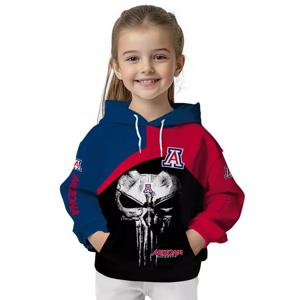 arizona wildcats skull punisher navy black hoodie top rated arizona wildcats skull punisher navy black hoodie top rated