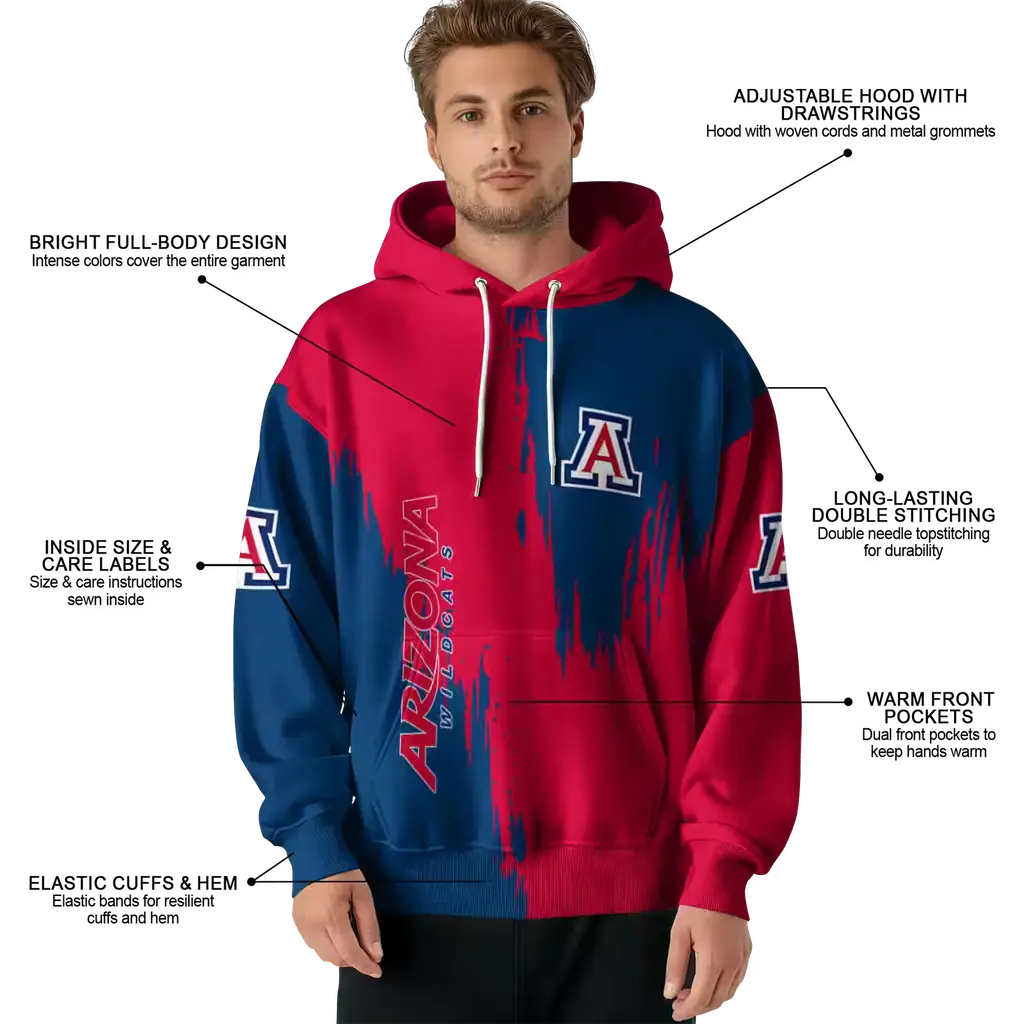 arizona wildcats splatter effect red hoodie latest model arizona wildcats splatter effect red hoodie latest model