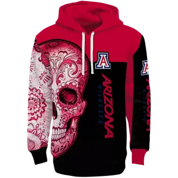 arizona wildcats sugar skull red black hoodie best selling