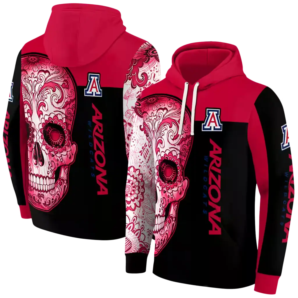 arizona wildcats sugar skull red black hoodie fashion forward arizona wildcats sugar skull red black hoodie fashion forward