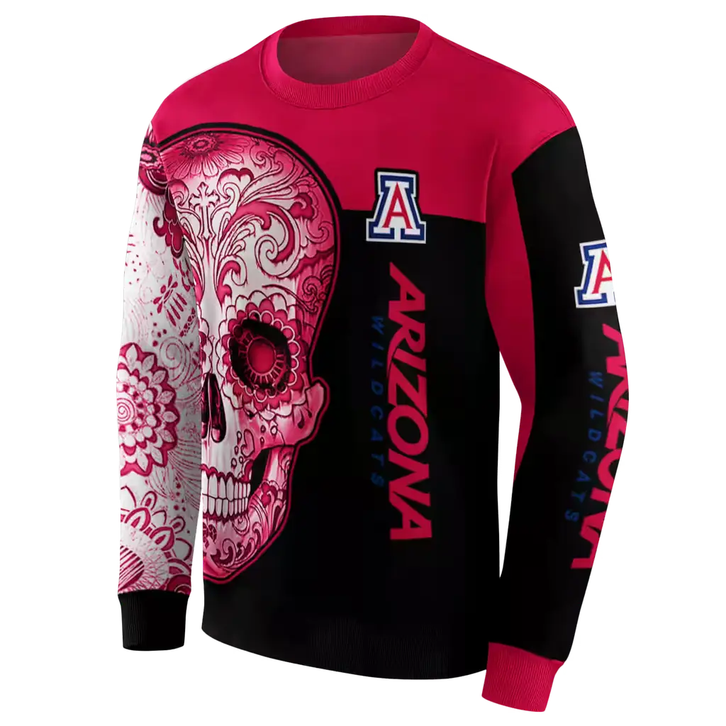 arizona wildcats sugar skull red black hoodie new arrival arizona wildcats sugar skull red black hoodie new arrival