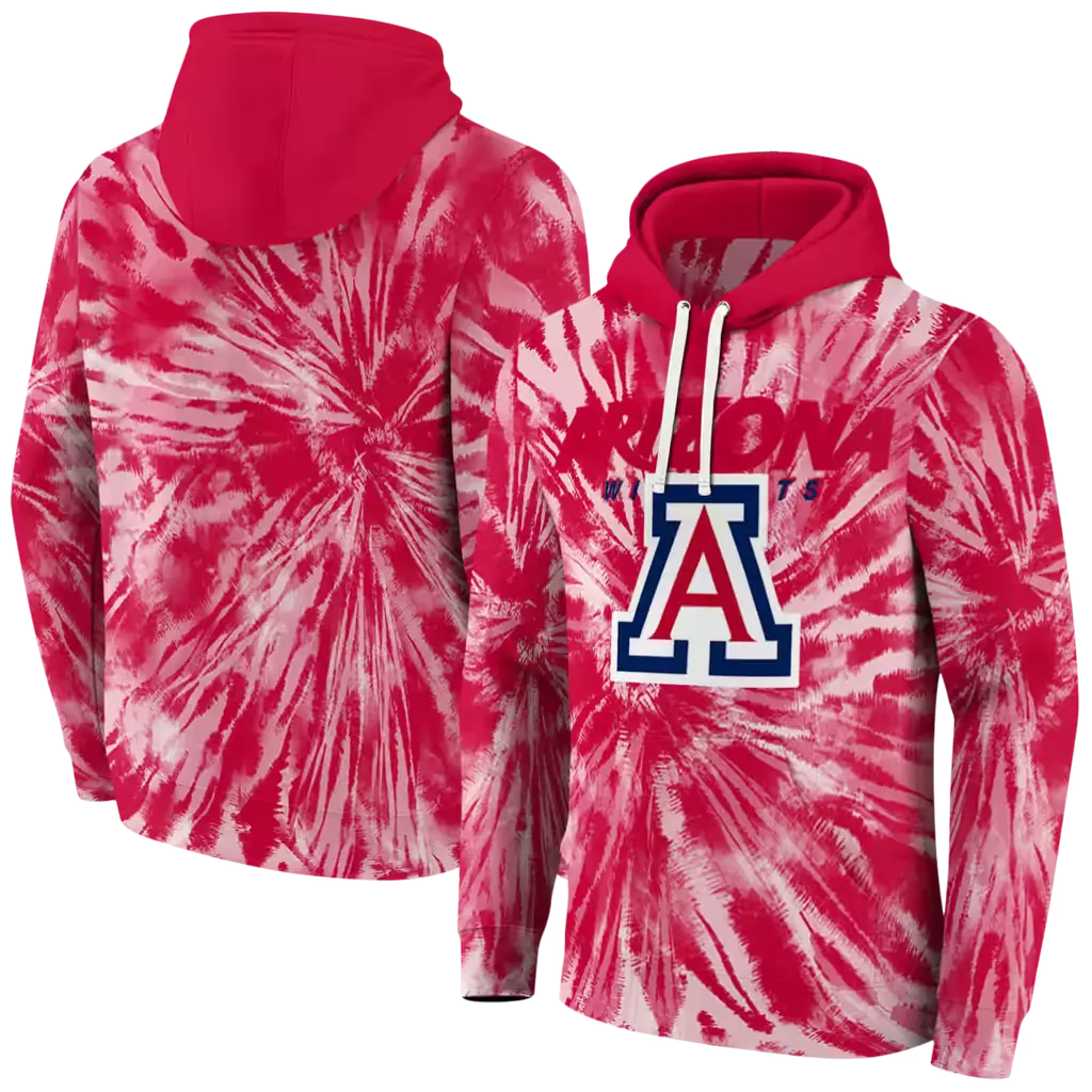 arizona wildcats tie dye pattern red hoodie fashion forward arizona wildcats tie dye pattern red hoodie fashion forward