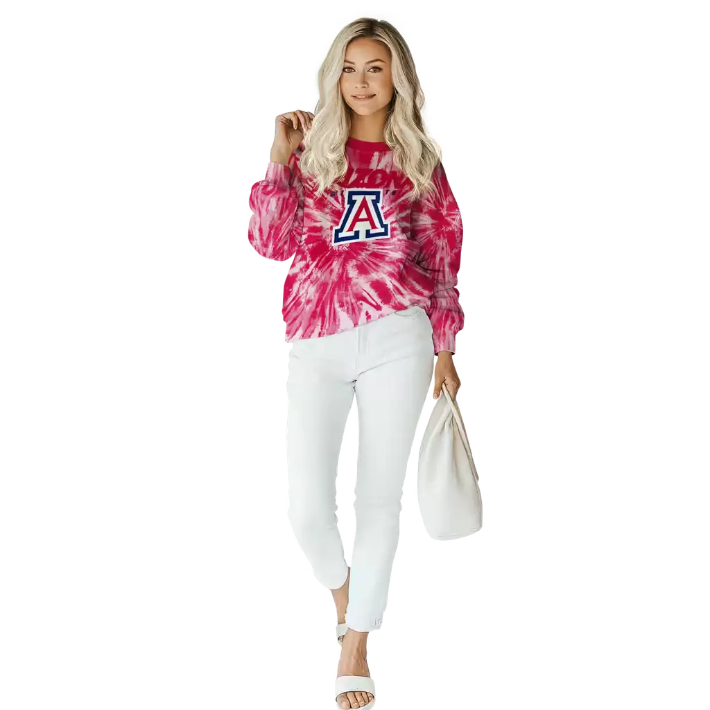 arizona wildcats tie dye pattern red hoodie trendy arizona wildcats tie dye pattern red hoodie trendy