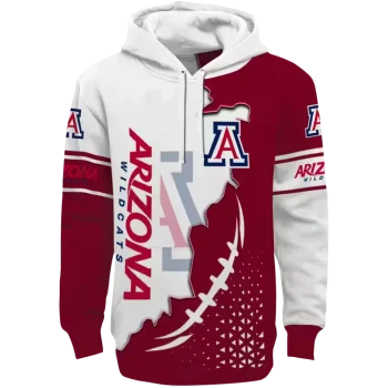 arizona wildcats triangular pattern red white hoodie best selling