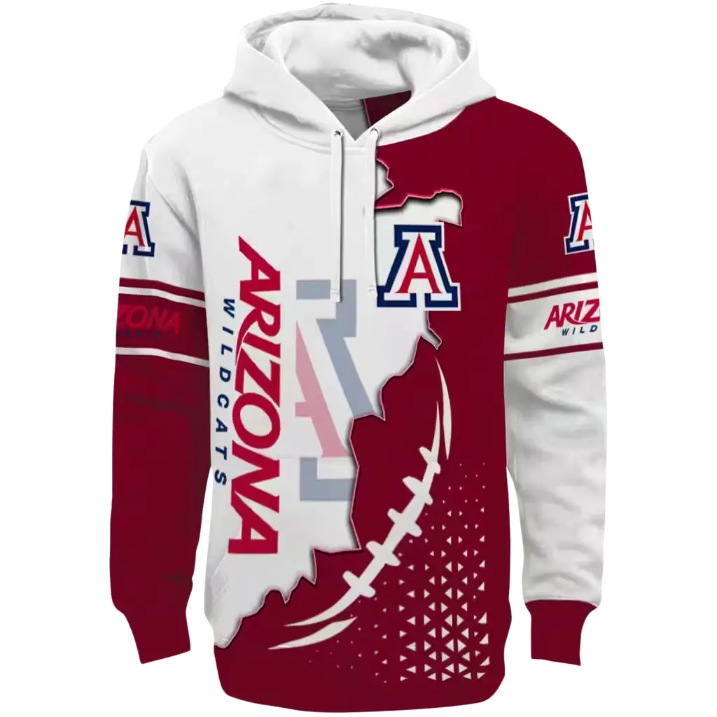 arizona wildcats triangular pattern red white hoodie best selling arizona wildcats triangular pattern red white hoodie best selling