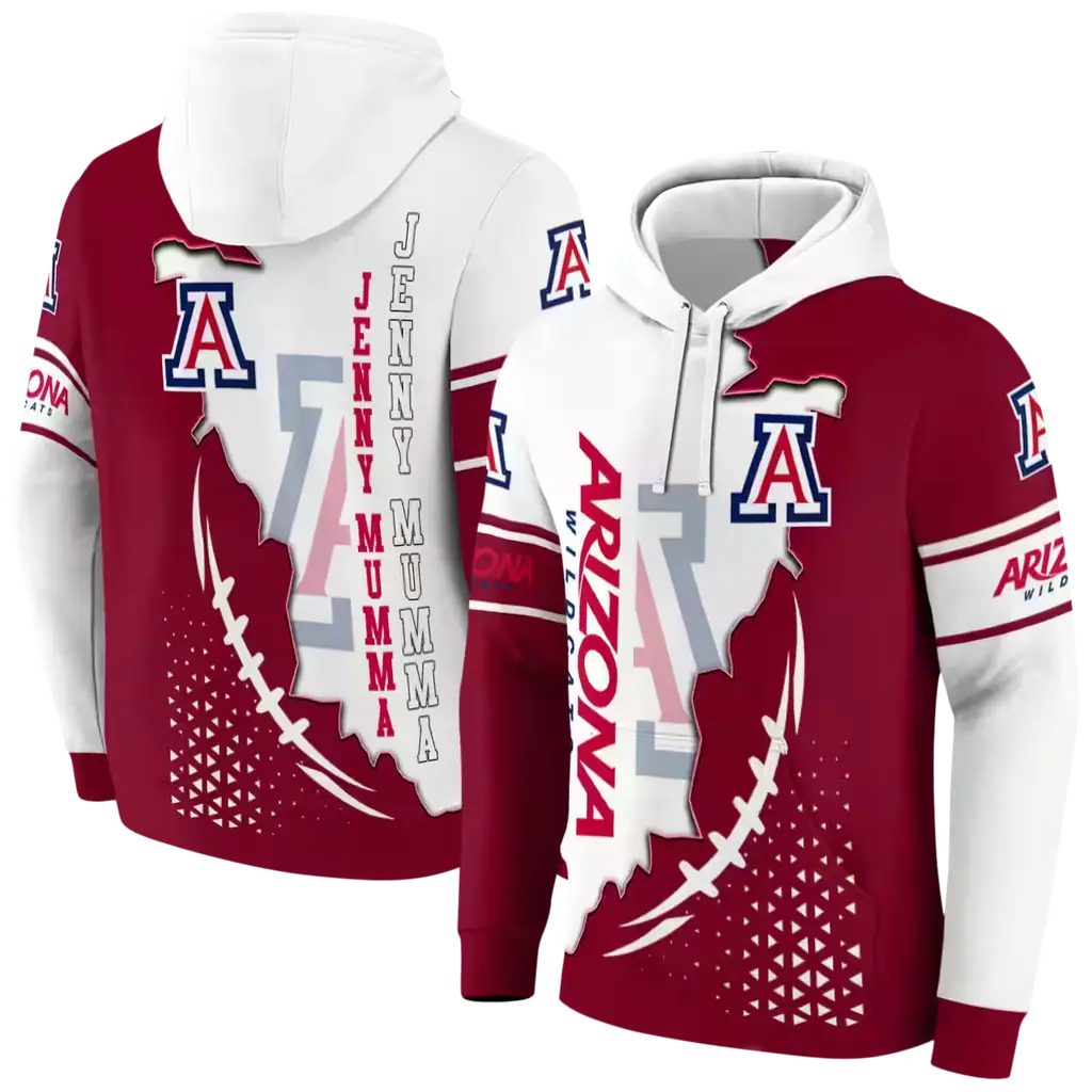 arizona wildcats triangular pattern red white hoodie fashion forward arizona wildcats triangular pattern red white hoodie fashion forward