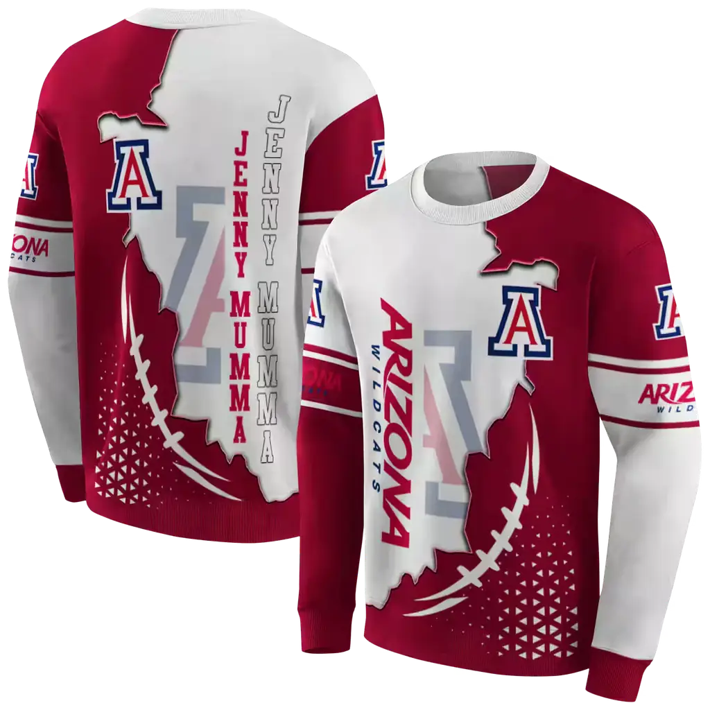 arizona wildcats triangular pattern red white hoodie premium grade arizona wildcats triangular pattern red white hoodie premium grade