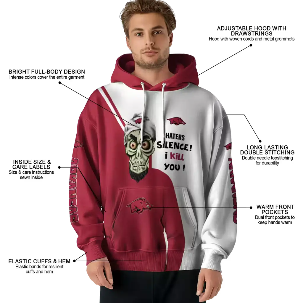 arkansas razorbacks achmed skull red hoodie latest model arkansas razorbacks achmed skull red hoodie latest model