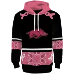 arkansas razorbacks awareness ribbon black pink hoodie best selling