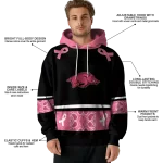 arkansas razorbacks awareness ribbon black pink hoodie best selling