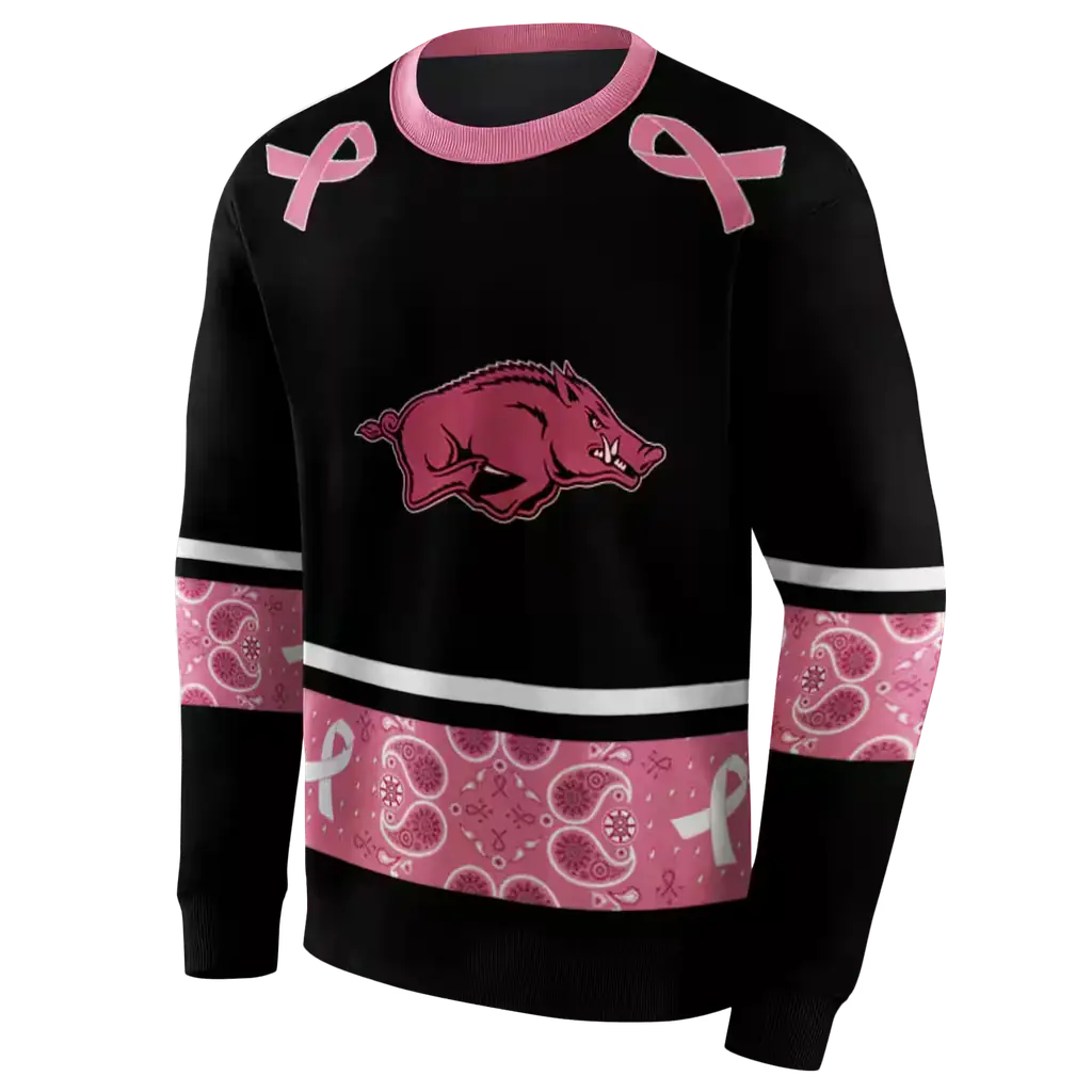 arkansas razorbacks awareness ribbon black pink hoodie new arrival arkansas razorbacks awareness ribbon black pink hoodie new arrival