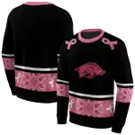 arkansas razorbacks awareness ribbon black pink hoodie best selling