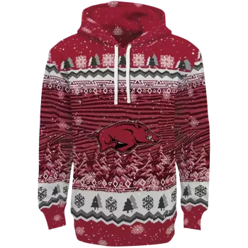 arkansas razorbacks christmas trees red hoodie best selling