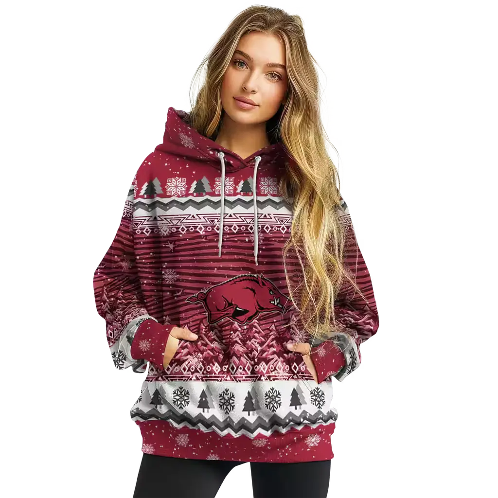 arkansas razorbacks christmas trees red hoodie high quality arkansas razorbacks christmas trees red hoodie high quality