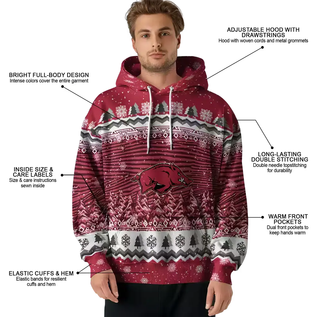 arkansas razorbacks christmas trees red hoodie latest model arkansas razorbacks christmas trees red hoodie latest model