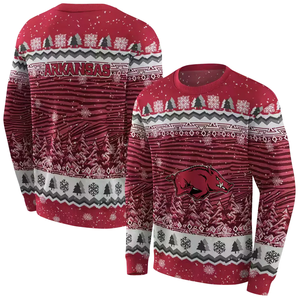 arkansas razorbacks christmas trees red hoodie premium grade arkansas razorbacks christmas trees red hoodie premium grade