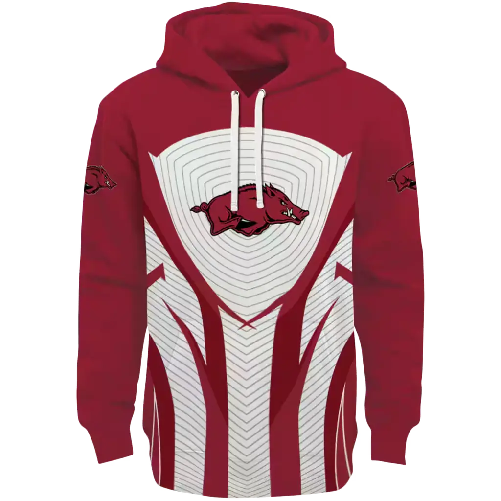 arkansas razorbacks concentric lines red black hoodie best selling arkansas razorbacks concentric lines red black hoodie best selling
